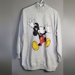 Vintage Disney Mickey Mouse Light Gray Crewneck Sweatshirt Plus Size Oversized